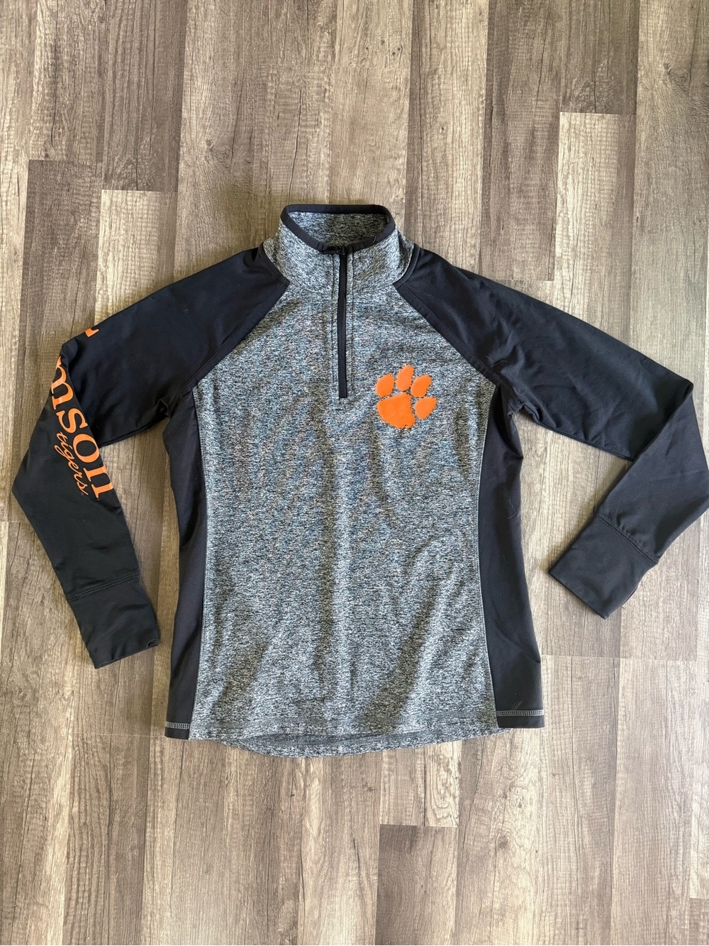 Campdavid Pullover Gray Clemson Tigers Athletic Pullover Quarter Zip Size Medium